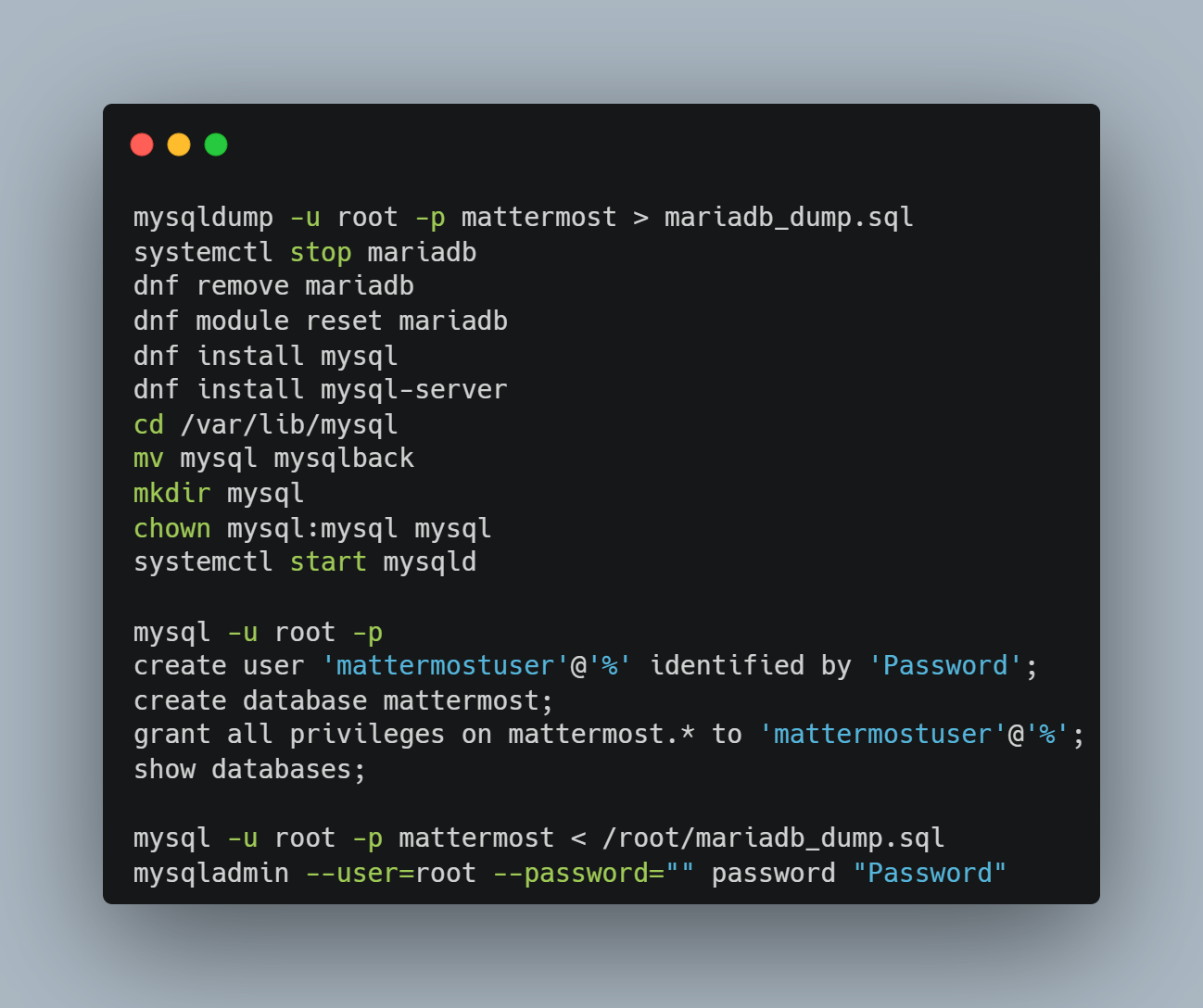 carbon mariadb to mysql image